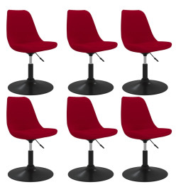 Chaises pivotantes salle à manger 6 pcs Rouge Velours