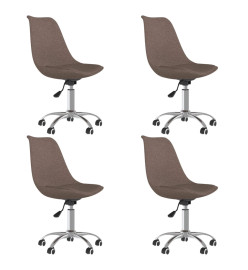 Chaises pivotantes à manger lot de 4 taupe tissu