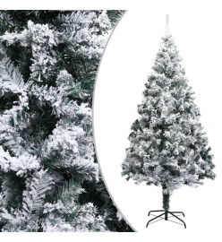 Arbre de Noël artificiel pré-éclairé et boules vert 180 cm PVC