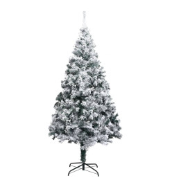 Arbre de Noël artificiel pré-éclairé et boules vert 180 cm PVC