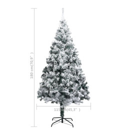 Arbre de Noël artificiel pré-éclairé et boules vert 180 cm PVC