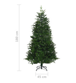 Arbre de Noël artificiel avec LED et boules Vert 180 cm PVC PE