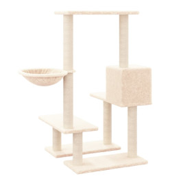 Arbre à chat avec griffoirs en sisal Crème 94,5 cm