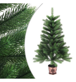 Arbre de Noël artificiel pré-éclairé et boules 65 cm vert