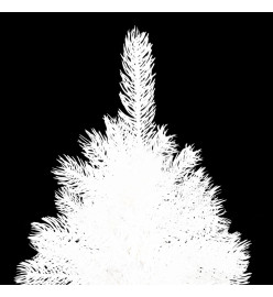 Arbre de Noël artificiel pré-éclairé et boules blanc 150 cm