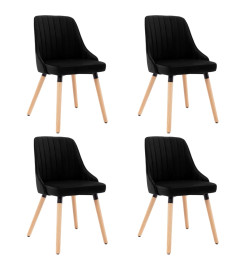 Chaises à manger lot de 4 Noir Velours