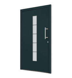 Porte d'entrée Aluminium et PVC Anthracite 100x200 cm