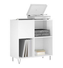Armoire à disques blanc brillant 84,5x38x89cm bois d'ingénierie