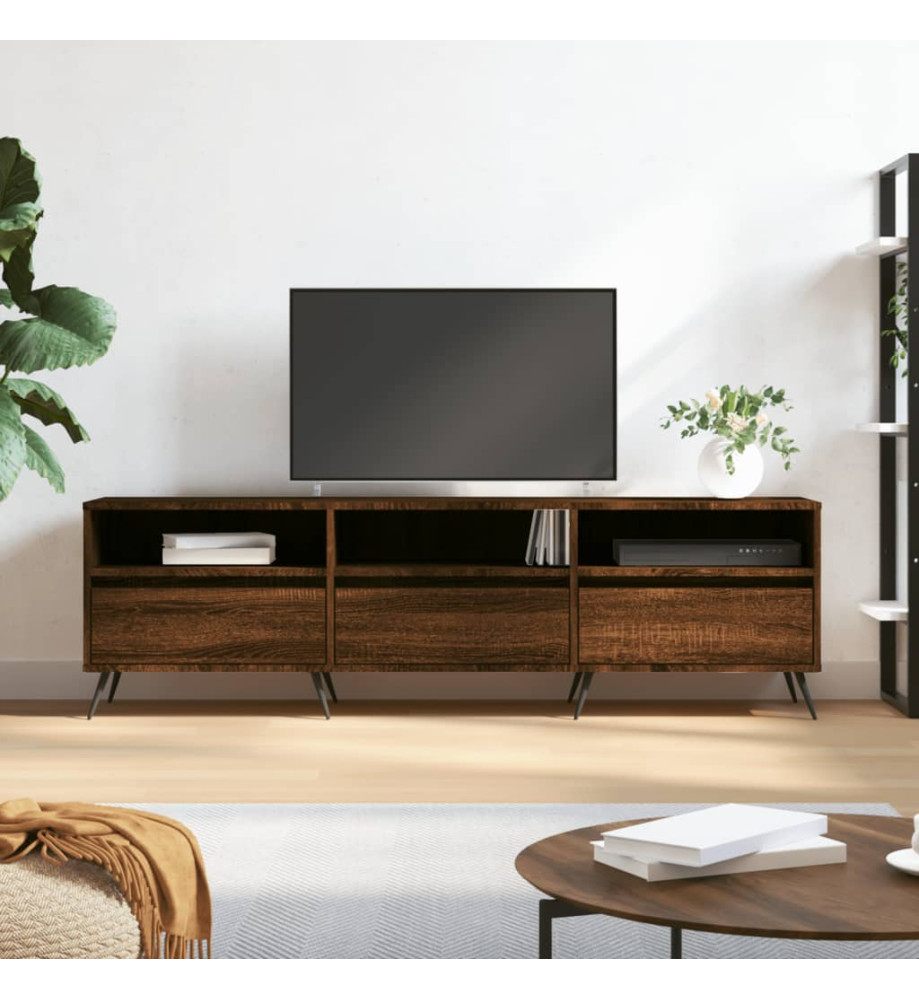 Meuble TV chêne marron 150x30x44,5 cm bois d'ingénierie