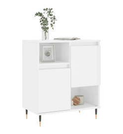 Buffet Blanc brillant 60x35x70 cm Bois d'ingénierie