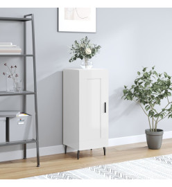 Buffet Blanc brillant 34,5x34x90 cm Bois d'ingénierie