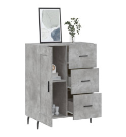Buffet gris béton 69,5x34x90 cm bois d'ingénierie