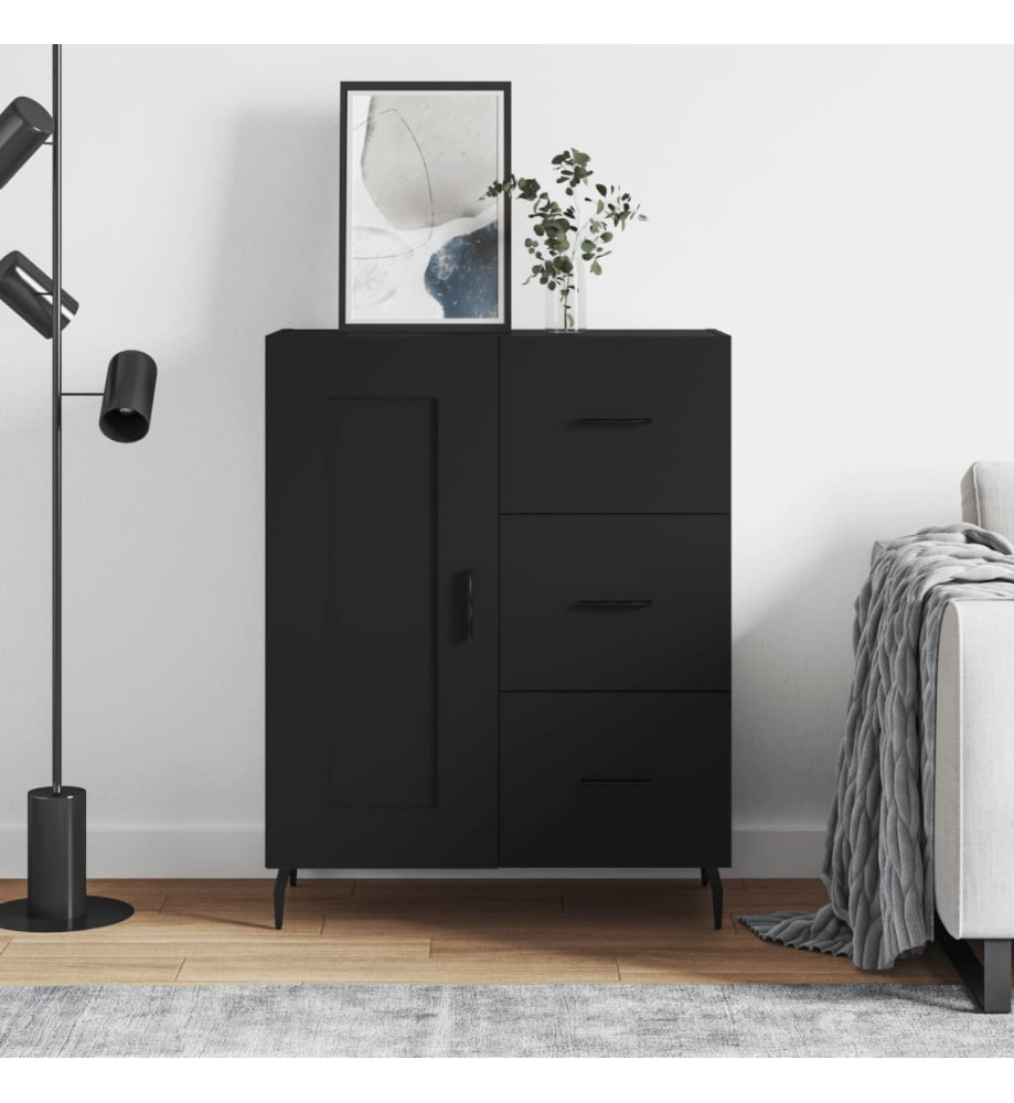 Buffet noir 69,5x34x90 cm bois d'ingénierie Buffet noir 69,5x34x90 cm bois d'ingénierie
