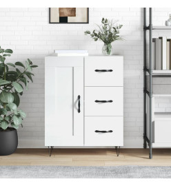 Buffet Blanc brillant 69,5x34x90 cm Bois d'ingénierie