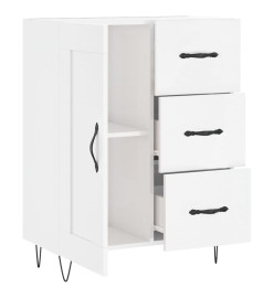 Buffet Blanc brillant 69,5x34x90 cm Bois d'ingénierie