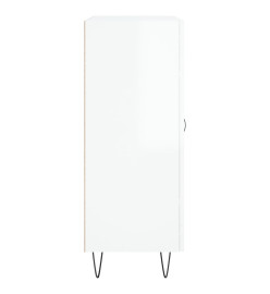 Buffet Blanc brillant 69,5x34x90 cm Bois d'ingénierie