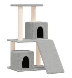 Arbre à chat avec griffoirs en sisal Gris clair 82 cm