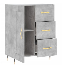 Buffet gris béton 69,5x34x90 cm bois d'ingénierie