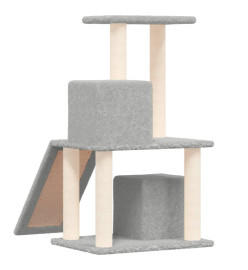 Arbre à chat avec griffoirs en sisal Gris clair 82 cm