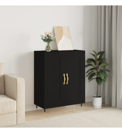 Buffet noir 69,5x34x90 cm bois d'ingénierie