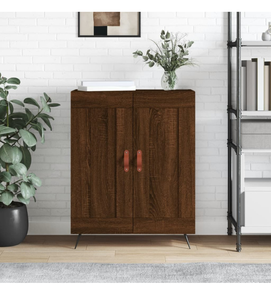 Buffet chêne marron 69,5x34x90 cm bois d'ingénierie Buffet chêne marron 69,5x34x90 cm bois d'ingénierie