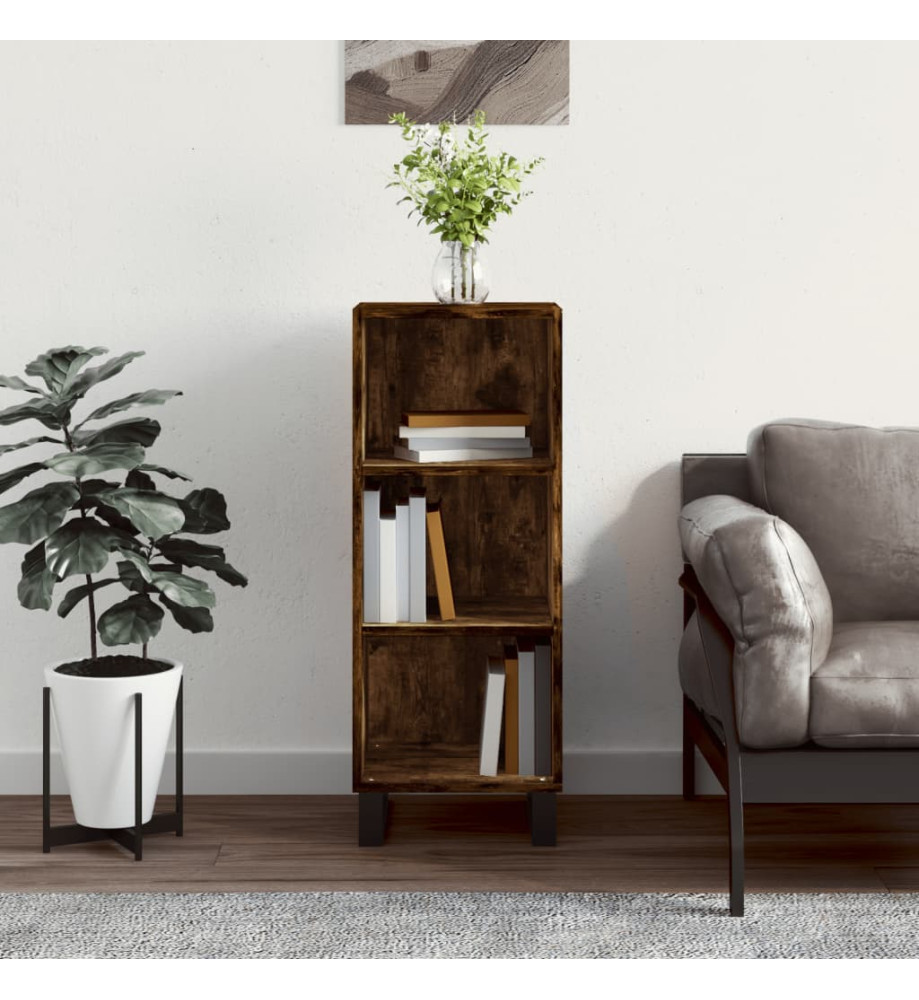 Buffet chêne fumé 34,5x32,5x90 cm bois d'ingénierie Buffet chêne fumé 34,5x32,5x90 cm bois d'ingénierie