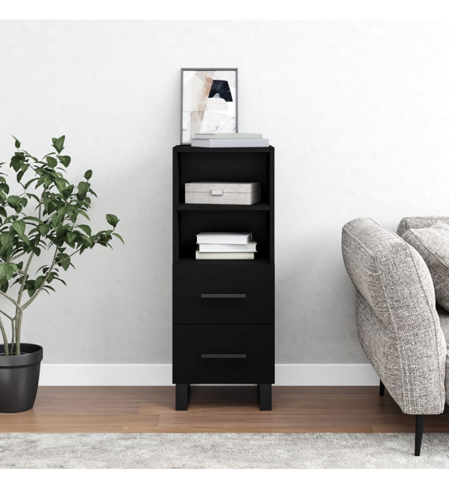 Buffet Noir 34,5x34x90 cm Bois d'ingénierie Buffet Noir 34,5x34x90 cm Bois d'ingénierie