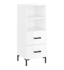 Buffet Blanc brillant 34,5x34x90 cm Bois d'ingénierie