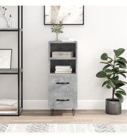 Buffet Gris béton 34,5x34x90 cm Bois d'ingénierie