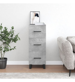 Buffet Gris béton 34,5x34x90 cm Bois d'ingénierie