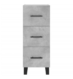 Buffet Gris béton 34,5x34x90 cm Bois d'ingénierie