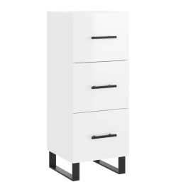 Buffet Blanc brillant 34,5x34x90 cm Bois d'ingénierie