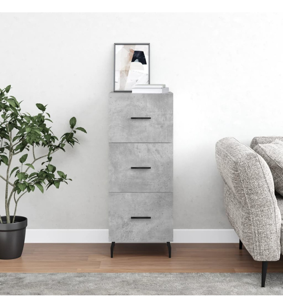 Buffet Gris béton 34,5x34x90 cm Bois d'ingénierie Buffet Gris béton 34,5x34x90 cm Bois d'ingénierie