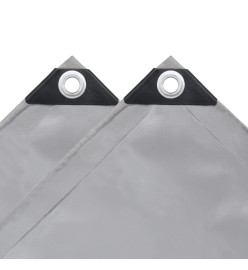 Bâche 650 g / m² 6 x 8 m Gris