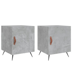 Tables de chevet 2 pcs gris béton 40x40x50 cm bois d’ingénierie