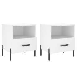 Tables de chevet 2 pcs blanc 40x35x47,5 cm bois d’ingénierie