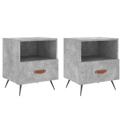 Tables de chevet 2pcs gris béton 40x35x47,5cm bois d’ingénierie