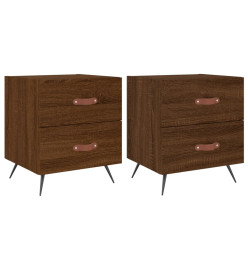 Tables de chevet 2 pcs chêne marron 40x35x47,5 cm