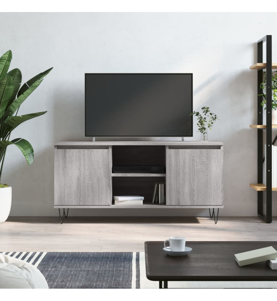 Meuble TV sonoma gris 104x35x50 cm bois d'ingénierie