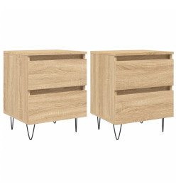 Tables de chevet 2 pcs chêne sonoma 40x35x50 cm bois ingénierie