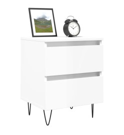 Tables de chevet 2 pcs blanc brillant 40x35x50 cm