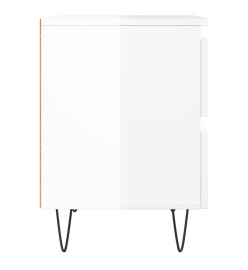 Tables de chevet 2 pcs blanc brillant 40x35x50 cm