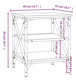 Tables d'appoint 2 pcs Noir 40x42x50 cm Bois d’ingénierie