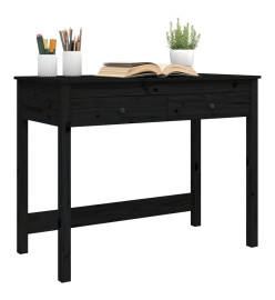 Bureau avec tiroirs Noir 100x50x78 cm Bois massif de pin