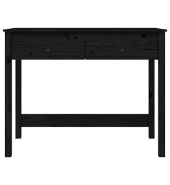 Bureau avec tiroirs Noir 100x50x78 cm Bois massif de pin