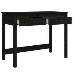 Bureau avec tiroirs Noir 100x50x78 cm Bois massif de pin