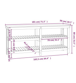 Banc de travail Blanc 181x50x80 cm Bois de pin massif