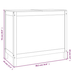Boîte à linge 88,5x44x76 cm Bois massif de pin