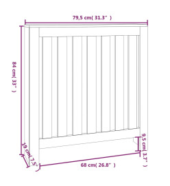 Cache-radiateur Marron miel 79,5x19x84 cm Bois massif de pin