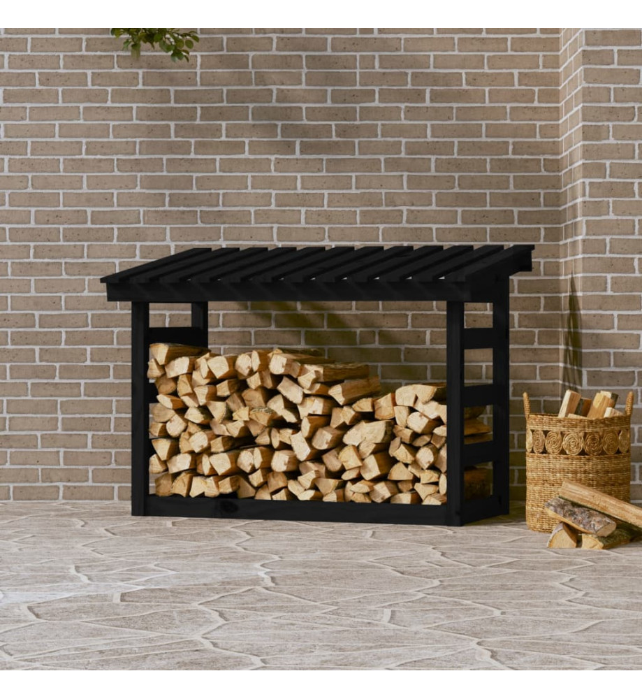 Support pour bois de chauffage Noir 108x64,5x78 cm Bois de pin